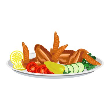 Tavuk kanadı plaka üzerinde