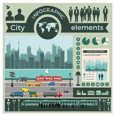 Şehir öğeleri vektör 