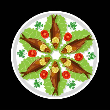 pişmiş balık vektörü