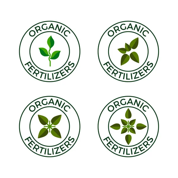 Organik gübreler Etiketler — Stok Vektör