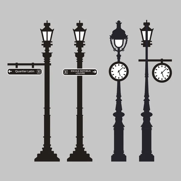 Вуличні ліхтарі в плоскому стилі — стоковий вектор