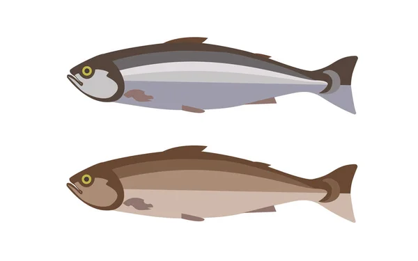 Zestaw dwóch ryb — Wektor stockowy
