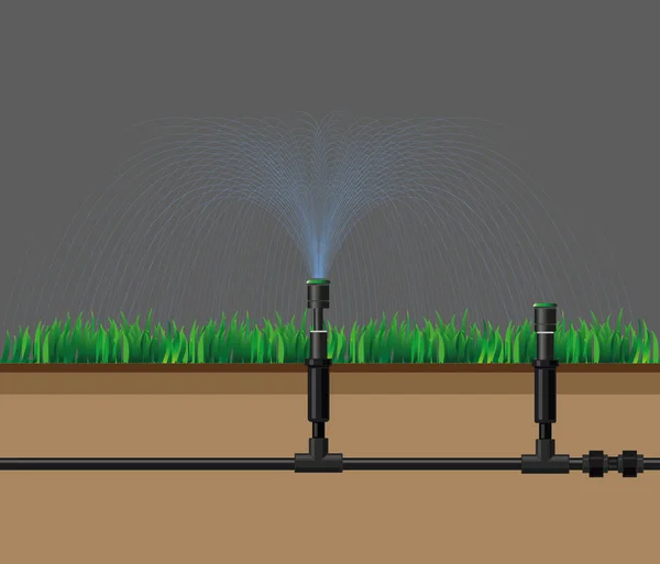 Automatic irrigation sprinklers — Stock Vector