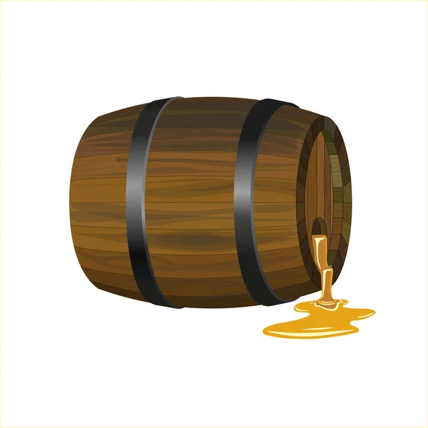 Barril con miel — Vector de stock