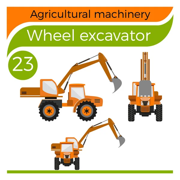 Vetor de escavadeira de rodas —  Vetores de Stock