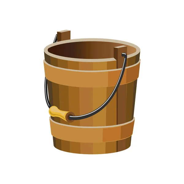 Wooden bucket vector — Stock Vector