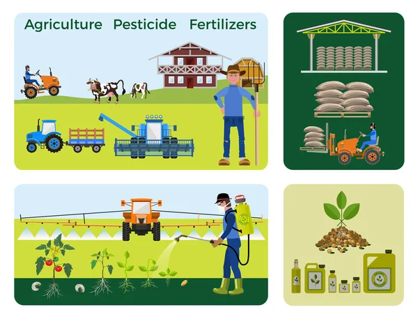 Agricultura e agricultura — Vetor de Stock