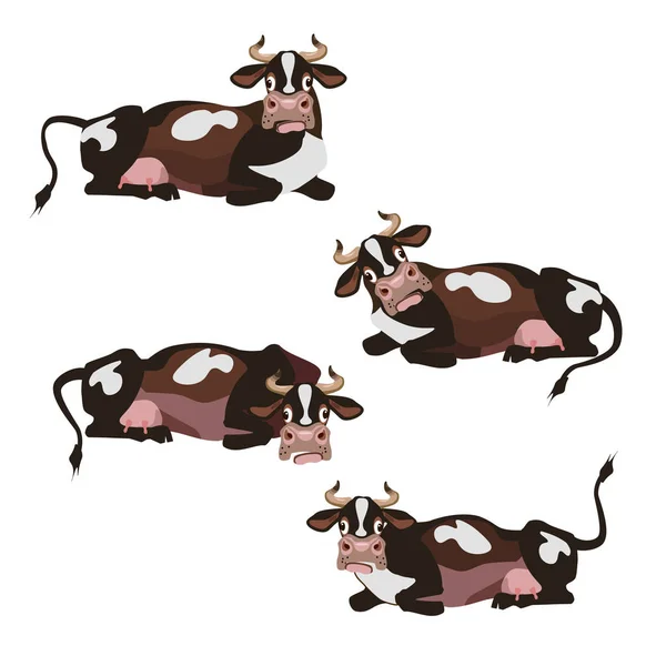 Conjunto de vacas vectoras — Vetor de Stock