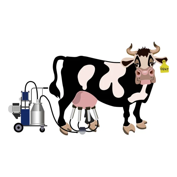 Vache et une machine à traire . — Image vectorielle