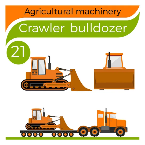 Crawler bulldozer vektor — Stock vektor