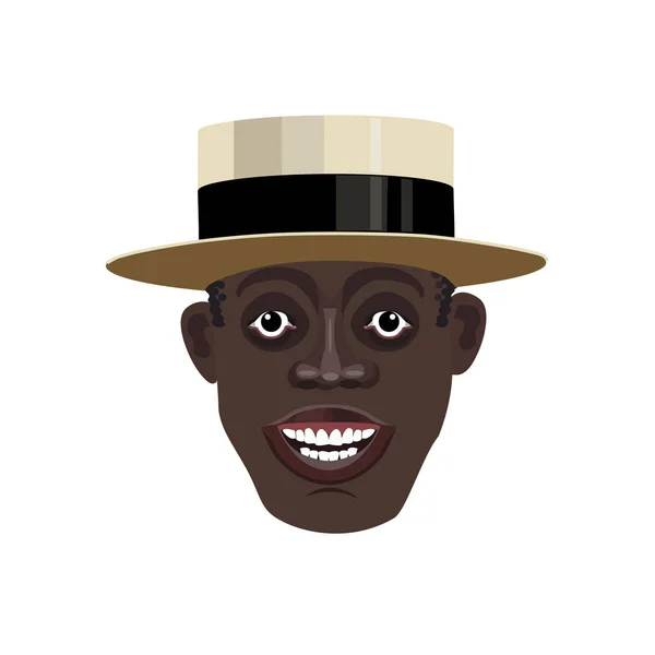 Cabeza de hombre negro — Vector de stock