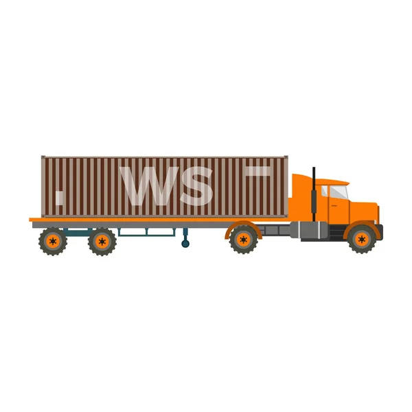 Lastbil trailer med behållare — Stock vektor