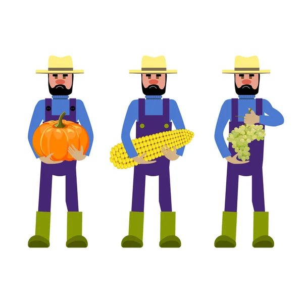 Ensemble d'agriculteurs vecteurs — Image vectorielle