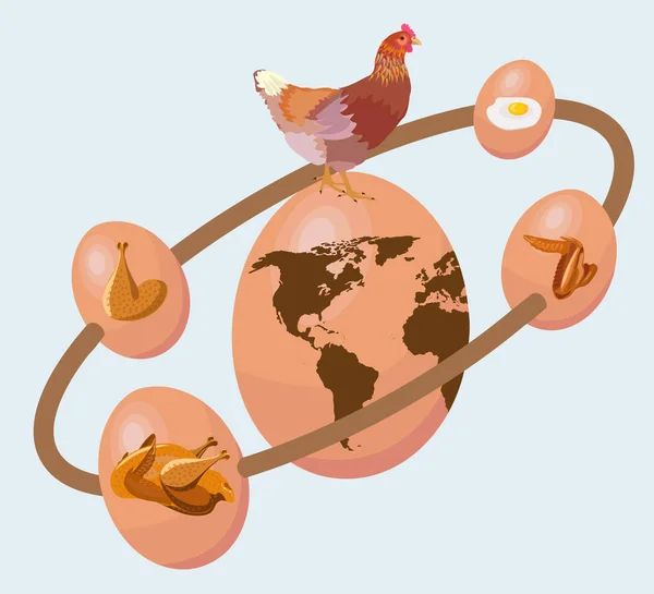 Kyckling produkter vektor — Stock vektor