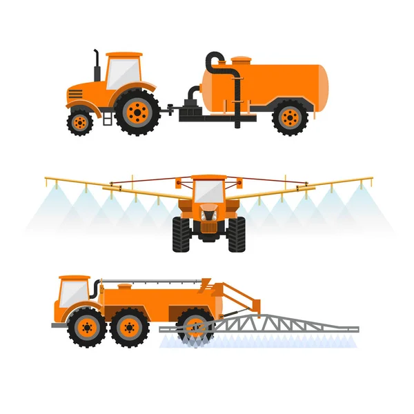 Set of agricultural machinery — Stock Vector