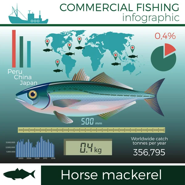 Kommersiellt fiske infographic. — Stock vektor