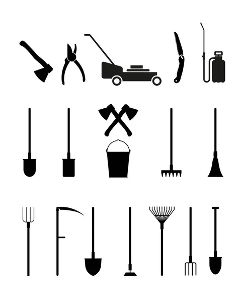 Комплект садовых инструментов — стоковый вектор