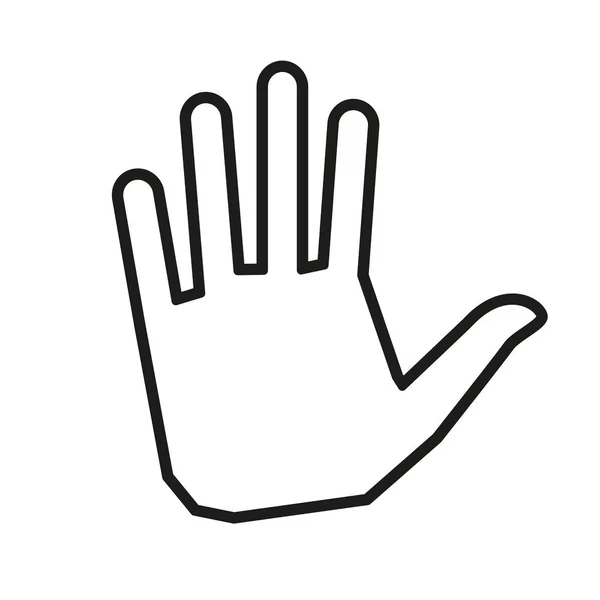 Liniensymbol einer Hand — Stockvektor