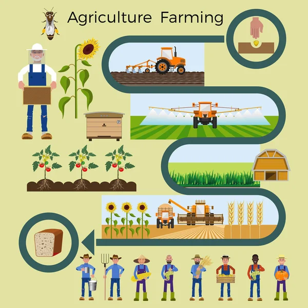 Illustrations vectorielles pour l'agriculture — Image vectorielle