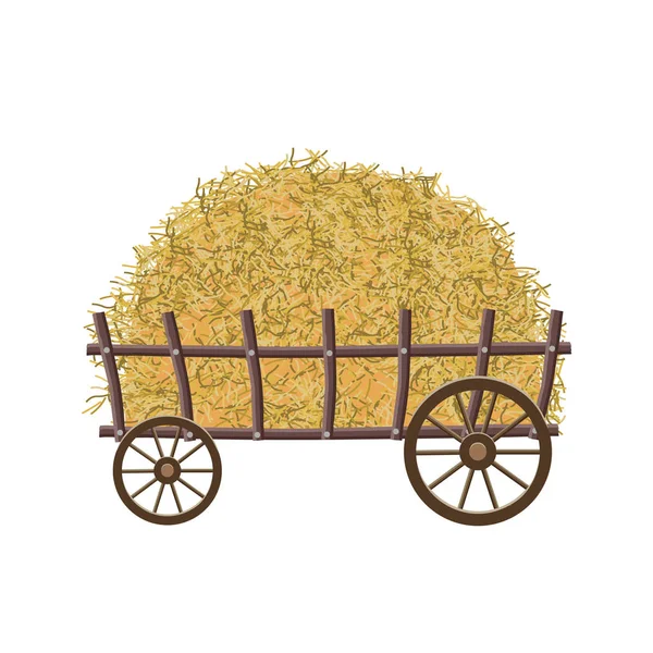 Carro de madera de cuatro ruedas — Vector de stock