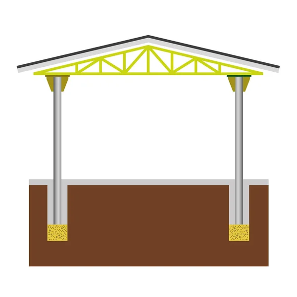 Bâtiment de cadre en acier — Image vectorielle