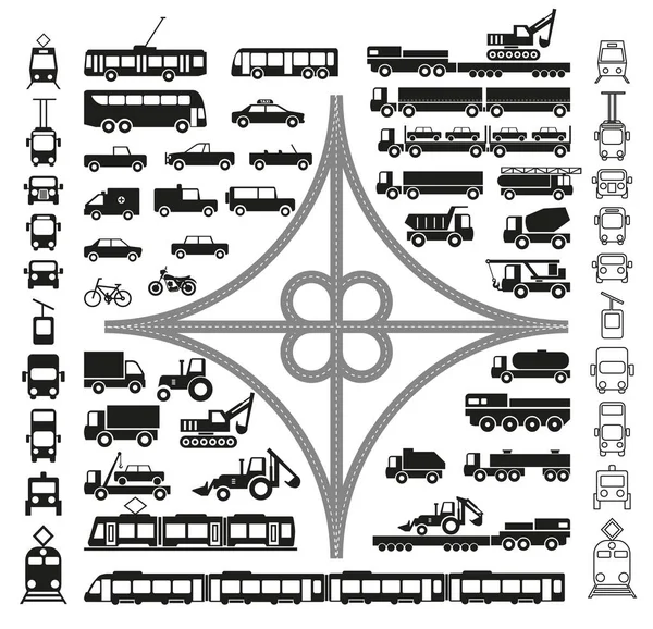 Sammlung städtischer Verkehrsmittel — Stockvektor