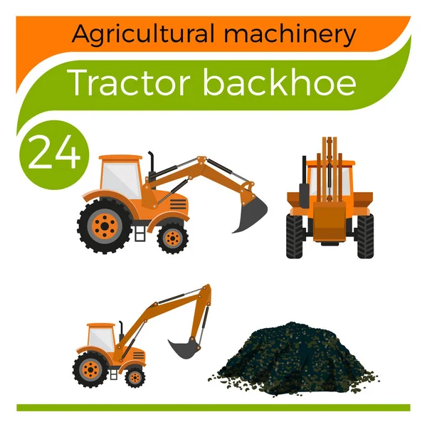 Traktor traktorgrävare vektor — Stock vektor