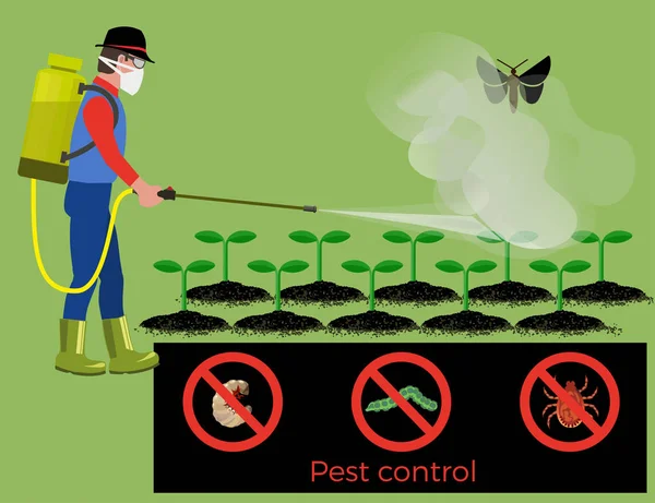 Pulvérisations pour agriculteurs pesticide — Image vectorielle