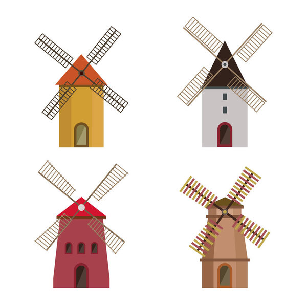 Windmills vector illustration