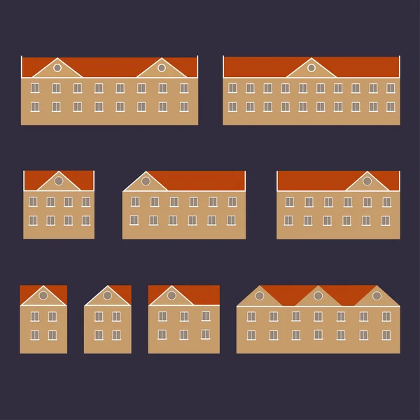 Набор векторных домов — стоковый вектор
