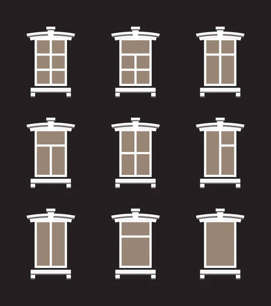 Ventanas en estilo plano — Archivo Imágenes Vectoriales