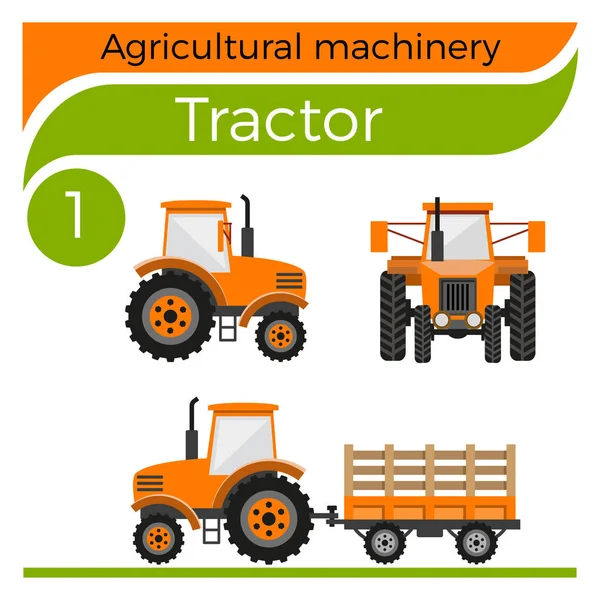 Jordbruksmaskiner: traktor — Stock vektor