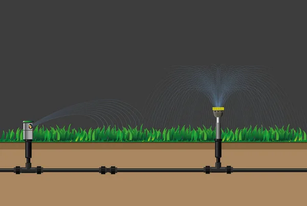 Automatiska sprinkler bevattning — Stock vektor