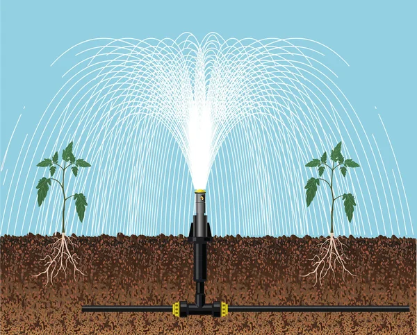 Automatic irrigation sprinklers — Stock Vector