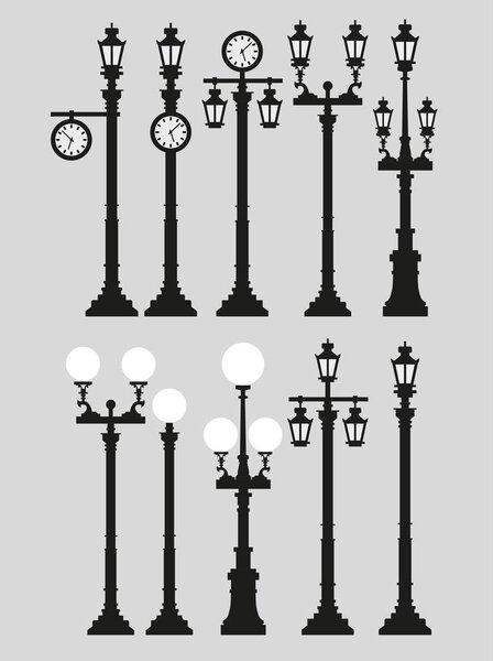 Streetlights in flat style