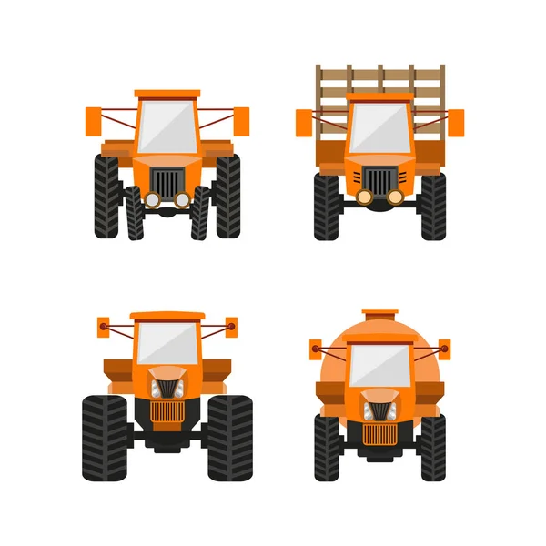 Set of vector tractors — Stock Vector