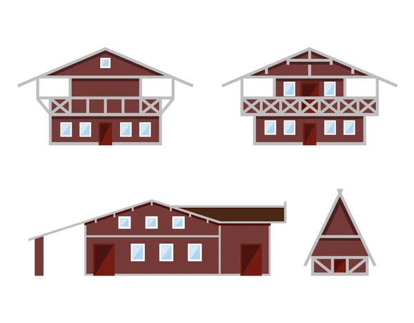 Chalet evleri vektör — Stok Vektör