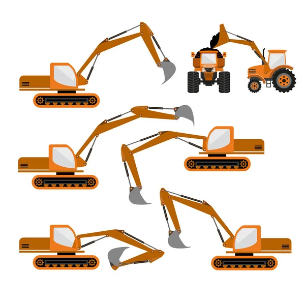 Прослеживаемый вектор экскаватора — стоковый вектор
