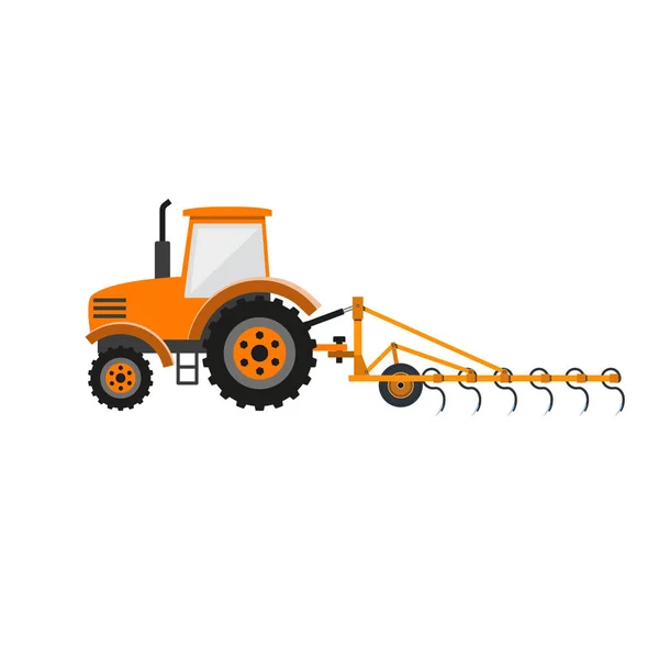 Tractor con grada — Vector de stock