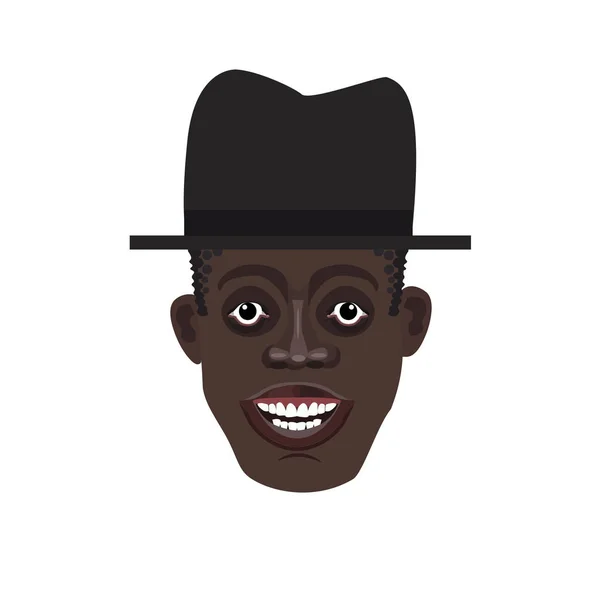 Cabeza de hombre negro — Vector de stock