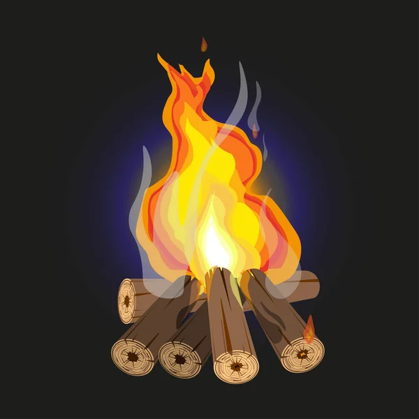 Burning fire vector — Stock Vector