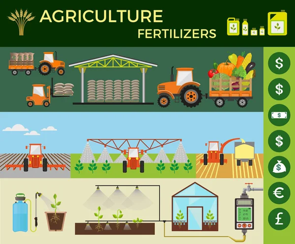 Agricoltura e fertilizzanti — Vettoriale Stock