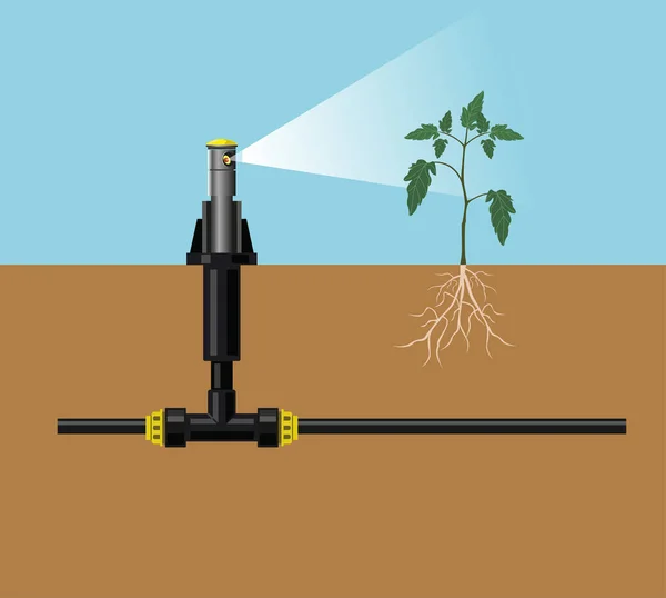 Automatic irrigation sprinklers — Stock Vector