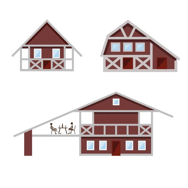 Country houses vector — Stock Illustration Country houses vector Royalty Free Stock Vectors