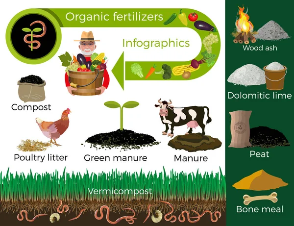 Organic fertilizers vector — Stock Illustration Organic fertilizers vector Royalty Free Stock Illustrations