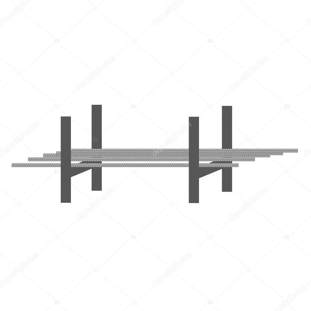 Storage rack of rebars — Stock Vector © newgena #152981146