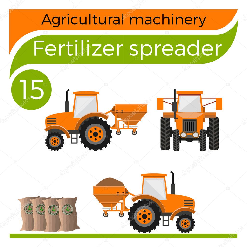 Fertilizer spreader vector — Stock Vector © newgena #152982142
