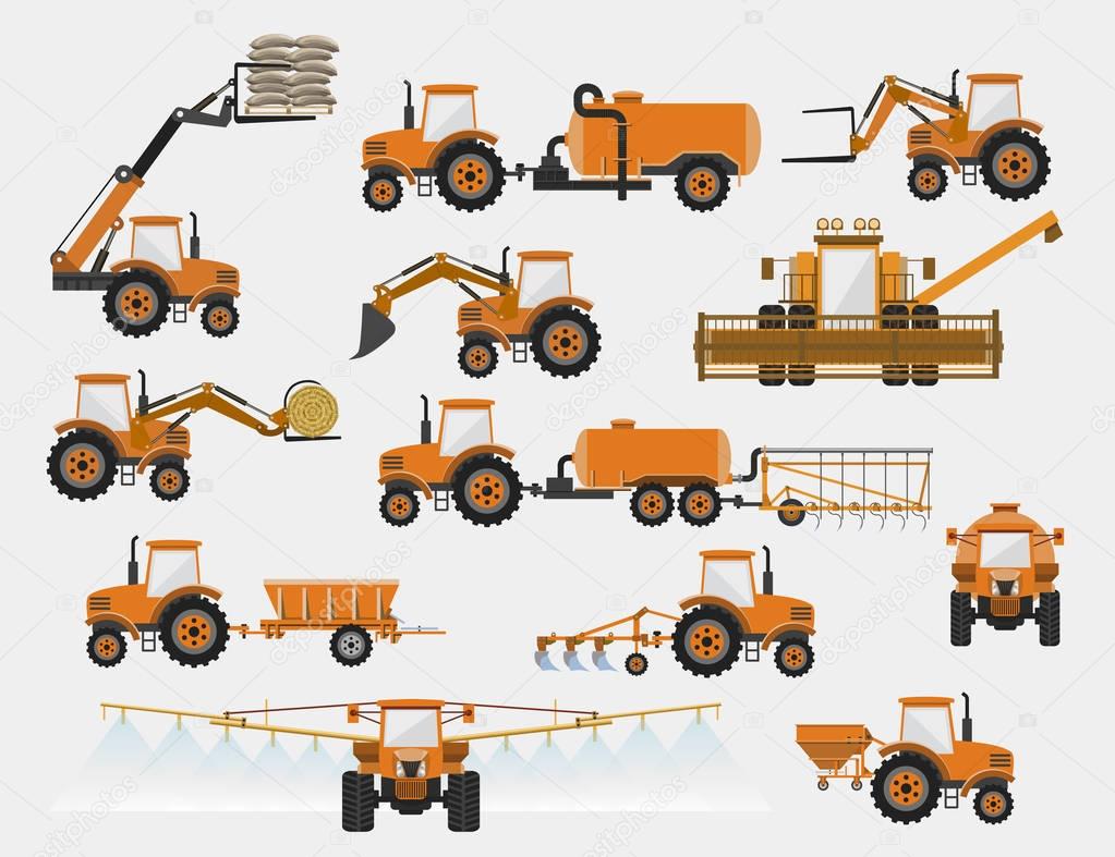  set of agricultural machinery