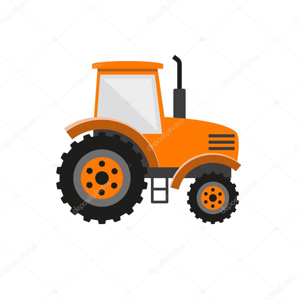 Tractor on the white background