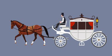 Horse carriage vector clipart